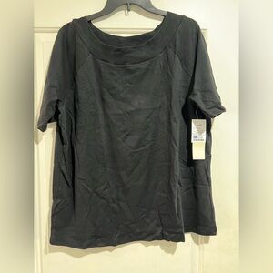 Jones New York Black Short Sleeve Top